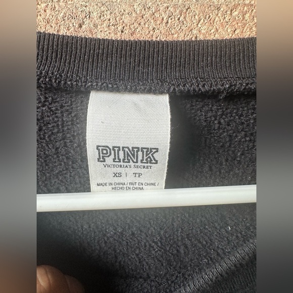 PINK Victoria's Secret Black Sequin Sweatshirt - Picture 2 of 4